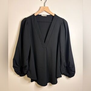 Women’s Altar’d State Flowy 3/4 Balloon sleeve black blouse size L